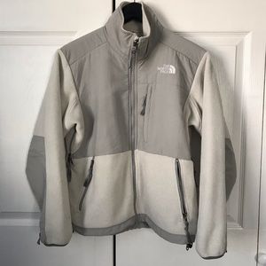 North Face Denali Fleece Jacket White/Gray Small
